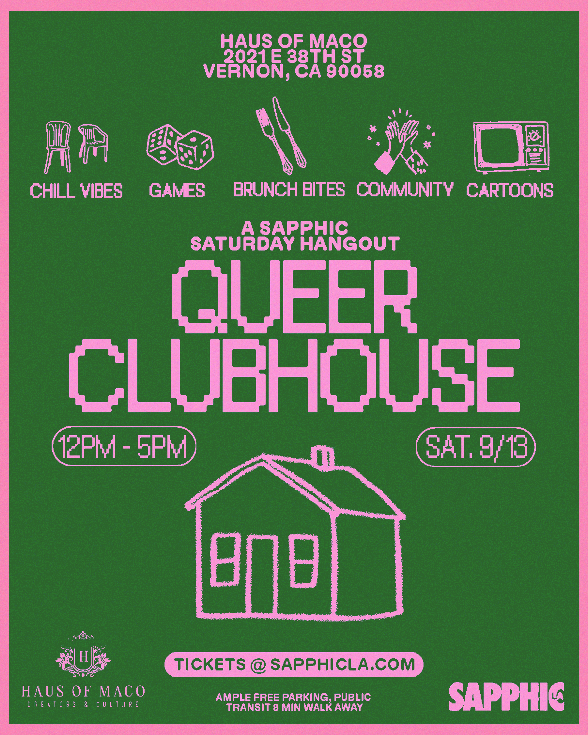 9/13 🌈✨ Queer Clubhouse: A Sapphic Saturday Hangout