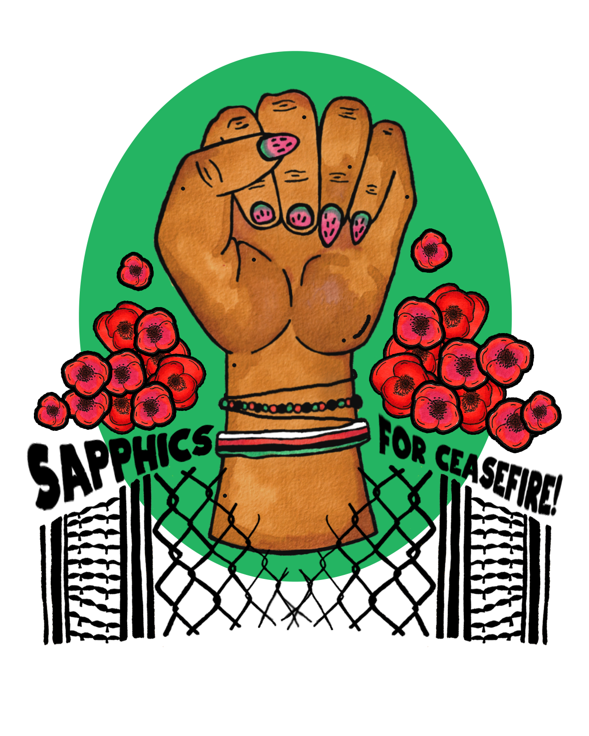 Sapphics 4 Ceasefire 4" Vinyl Sticker